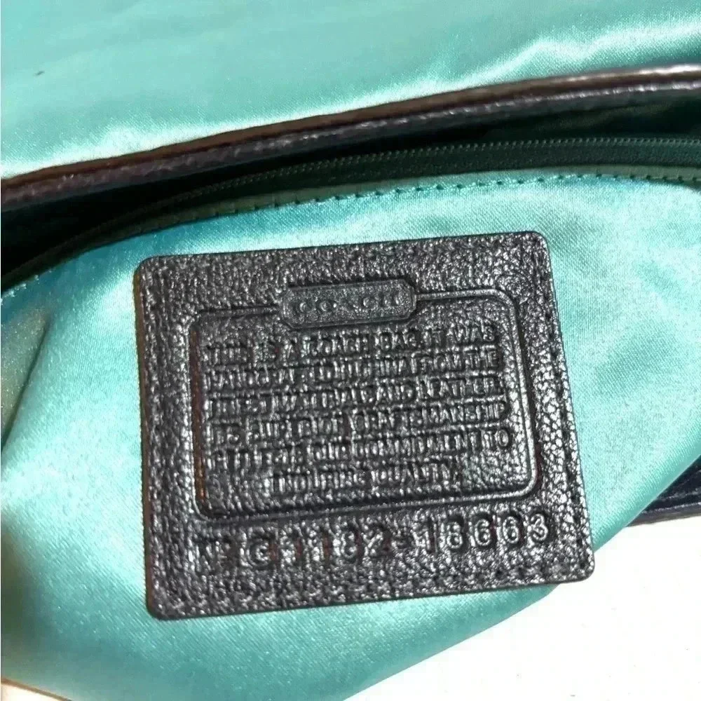 Coach pinnacle Eva lake navy blue leather leather shoulder handbag